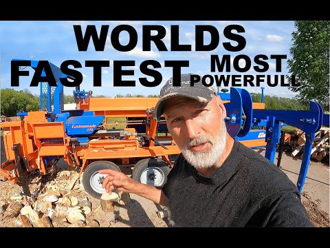 The worlds FASTEST most POWERFUL bar saw FIREWOOD PROCESSOR