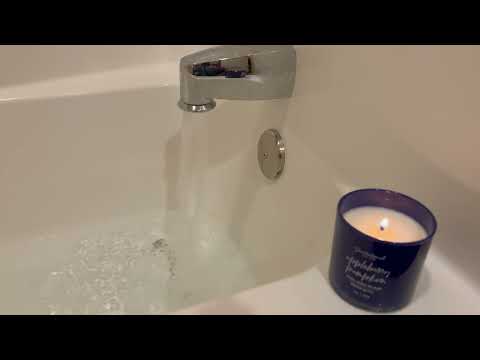 10 Hours Bathtub Running- White Noise- ASMR - Soothing Sounds for Sleep - Candle