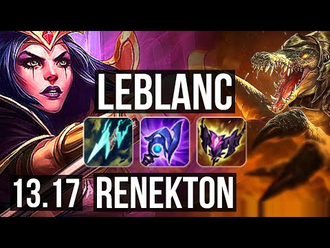 LEBLANC vs RENEKTON (MID) | 10/1/11, Rank 9 LeBlanc, Legendary | EUW Challenger | 13.17