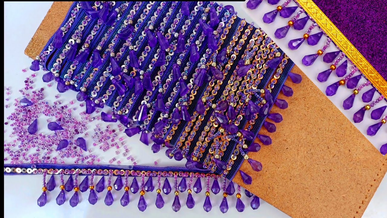 With this very easy technique, embellish your ribbon with jewelry.#DIY💜