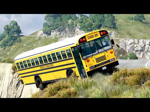 Realistic Car Cliff Drops #46 - BeamNG Drive Crashes | CrashBoomPunk