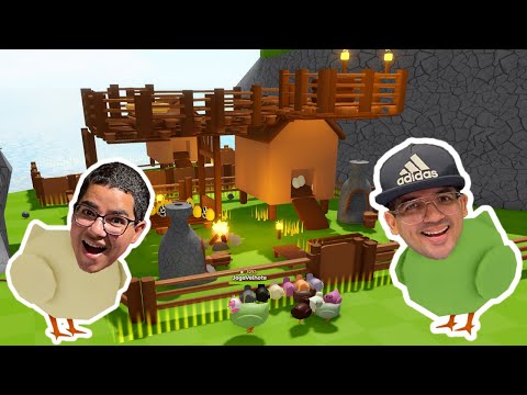 CONSTRUÍMOS UMA MANSÃO NO MUNDO DAS GALINHAS MAS OS LOBOS DESTRUÍRAM TUDO! - Roblox Chicken Life