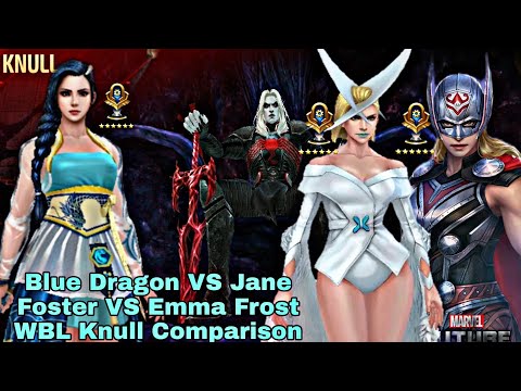 Blue Dragon VS Jane Foster VS Emma Frost WBL Knull Comparison - Marvel Future Fight