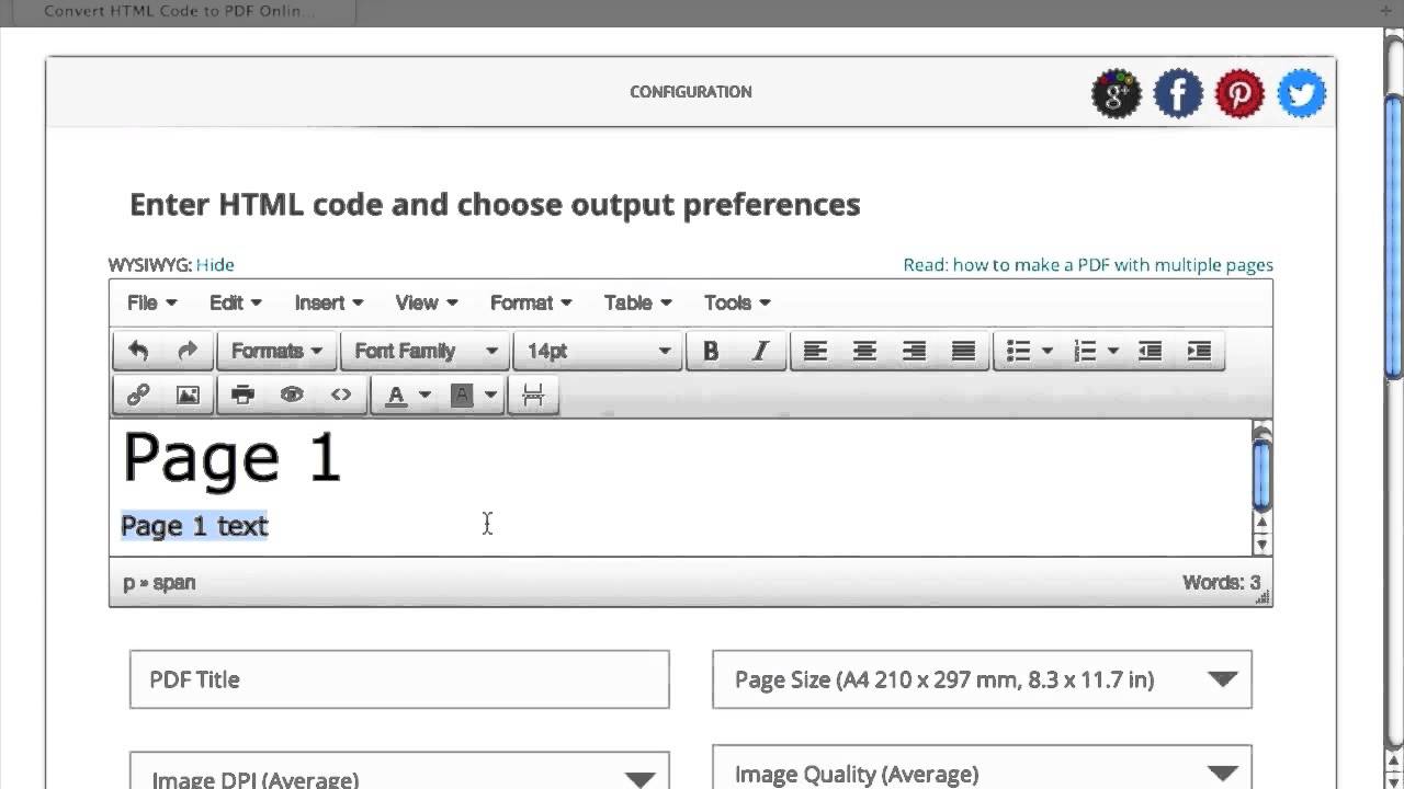 How to Convert HTML Code into a PDF File