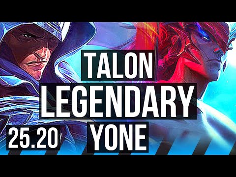 TALON vs YONE (MID) | 9/0/3, Legendary | KR Master | 25.20