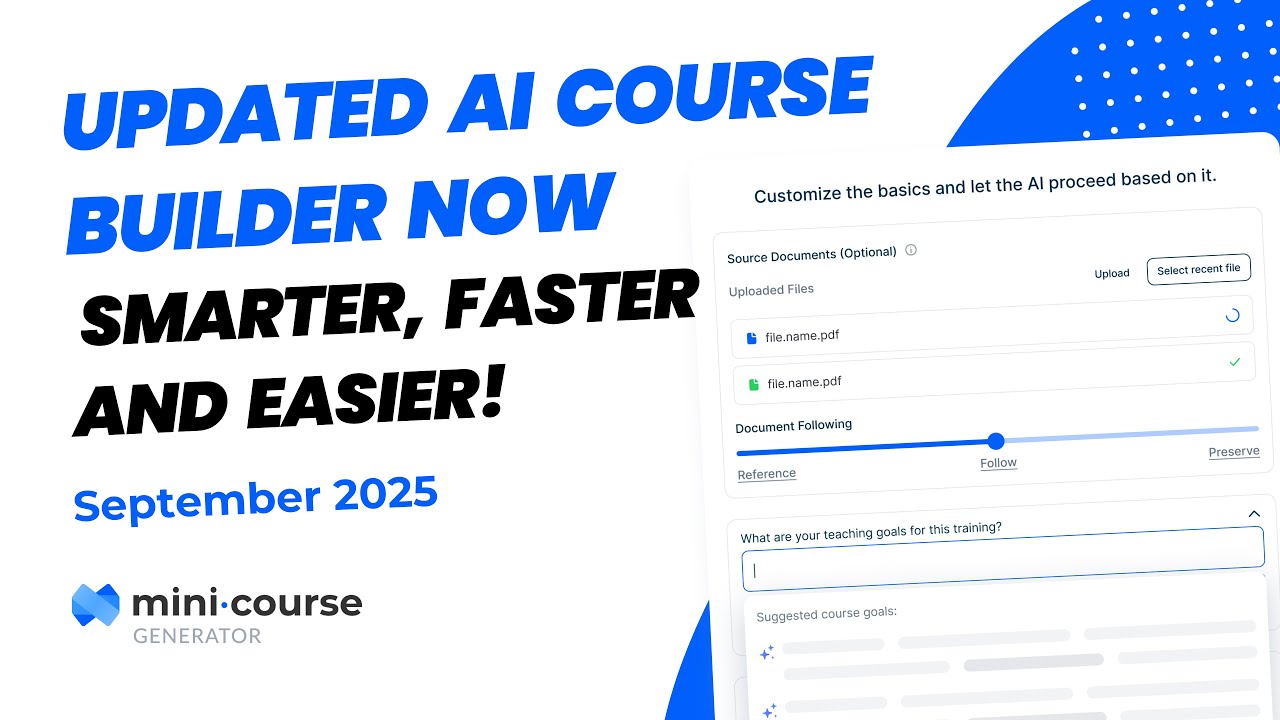 Smarter, Faster, Easier – The New Mini Course Generator AI Course Builder!