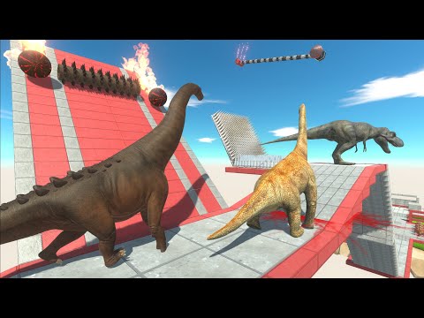 Dinosaurs Ultimate Battle for Survival on a Deadly Obstacle Course - Animal Revolt Battle Simulator