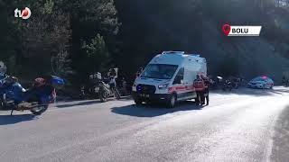 Boluda Motosikletler Peş Peşe Kaza Yaptı 2 Yaralı