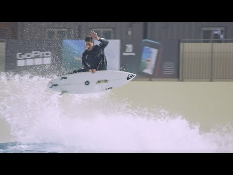 Ezekiel Lau surfing at Wave Park