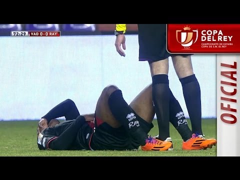 Lesión de Lass en el Real Valladolid - Rayo Vallecano