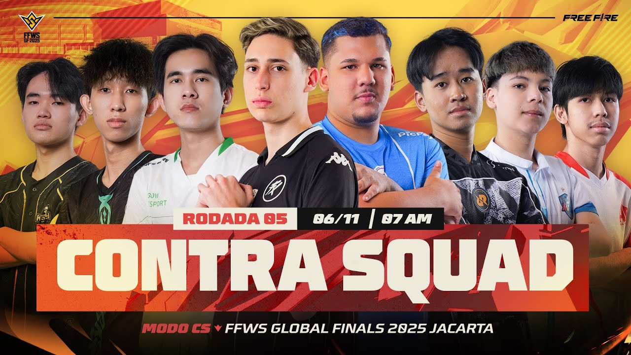 MUNDIAL DE FREE FIRE | FFWS GLOBAL FINALS 2025 | RODADA 5 | CONTRA SQUAD |  AO VIVO #freefire