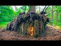 Building A Сozy Shelter Under An Oak Root Survival Bushcraft