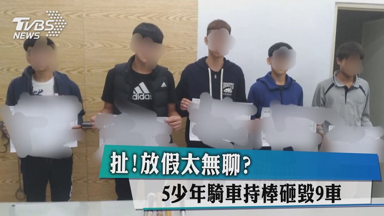 扯!放假太無聊? 5少年騎車持棒砸毀9車
