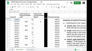 Google Sheets: Find exact matches of values from one column in a different sheet/tab
