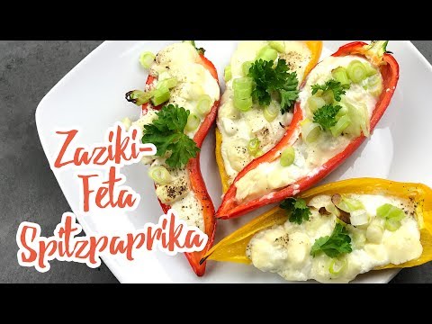 Low-Carb Zaziki-Feta Spitzpaprika (gebacken) - Essen ohne Kohlenhydrate
