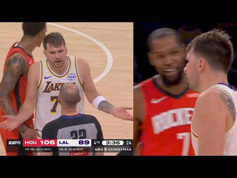 Kevin Durant laughs at Luka Doncic getting a tech for waiving off ref 😂