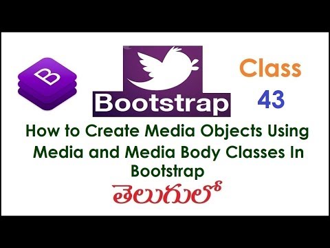 How to Create Media Objects Using Media and Media Body Classes  Bootstrap Telugu 43 I Tutorial