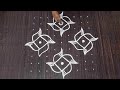 Traditional rangoli design with 9x9 dots | easy and simple flower rangoli design