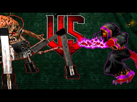 Mastermind vs Heresiarch - DOOM vs HEXEN Monster Infighting - Crossover NPC Battles