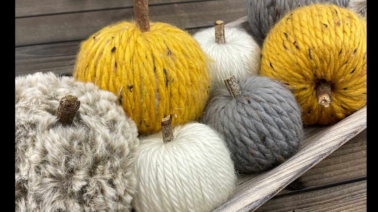 DIY Yarn Pumpkins