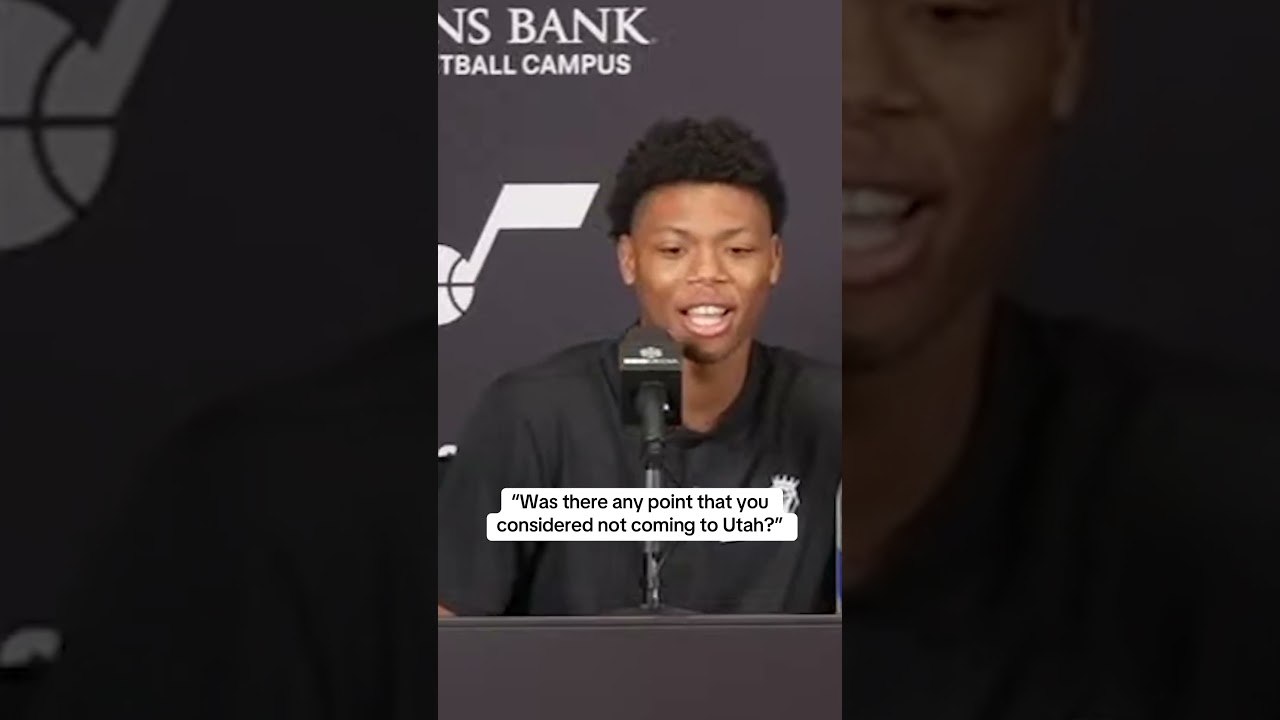 Ace Bailey's response to playing in Utah (via utahjazz/YT)