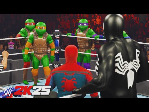 Spider-Man Universe Vs Teenage Mutant Ninja Turtles | Tag Team Match - WWE 2K25 - PS5 [4K 60FPS]