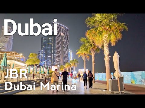 Dubai [4K] JBR, Dubai Marina Walking Tour 🇦🇪