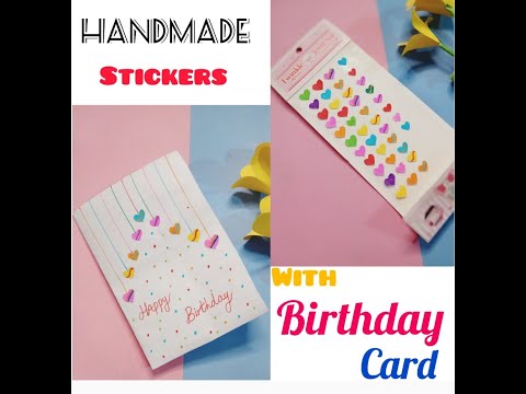 Stickers/heart 💜stickers! Birthday card with stickers\diy stickers!! Birthday card..