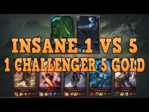 "Professor Akali" #1 Akali World vs. 5 Gold Players (1v5) - League Of Legends