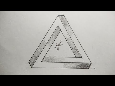 how to drawing 3D triangle / impossible triangle / draw 3D triangle / simple easy 3d triangle / step