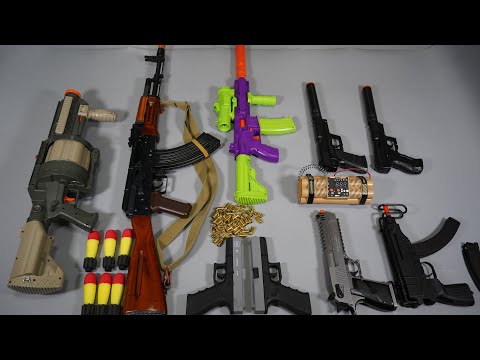 AK47 And Shell ejecting Toy Gun - Airsoft and Nerf Gun - Glock M4 - Realistic Toy Guns Collection