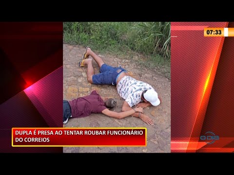 PoliÌcia apreende dupla acusada de tentar roubar funcionaÌrio dos Correios na zona norte 22 01 202
