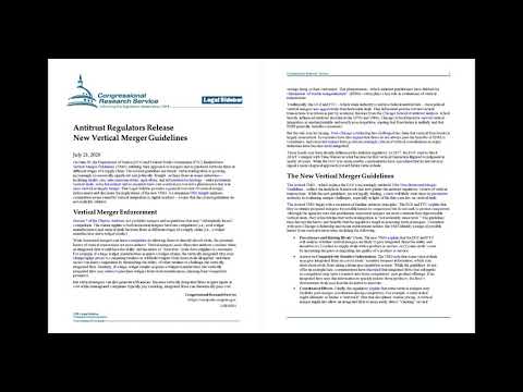 Antitrust Regulators Release New Vertical Merger Guidelines