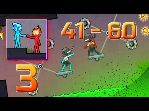 Stickman Red And Blue | Stick Adventure + SECRET PLACES (Levels 41 - 60)