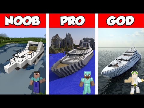 Minecraft - NOOB vs PRO vs GOD : LUXURY YACHT in Minecraft | Animation