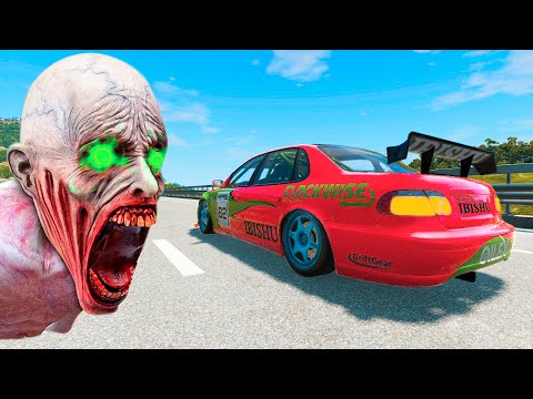 Escape From The Shy Guy (SCP-096) - CARS VS GIANT PIT #38 - Beamng Drive