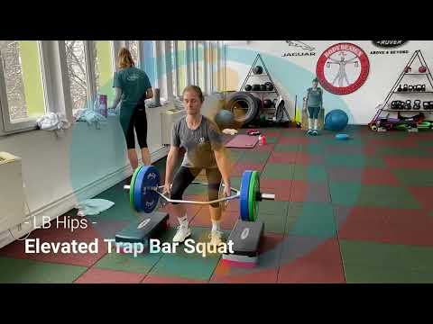 Trapbar elevated squat