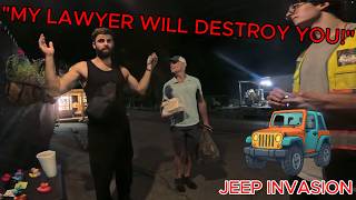 I'm going to BURN you to the GROUND!! | CyberTruck Illegal Park & Jeep Invasion