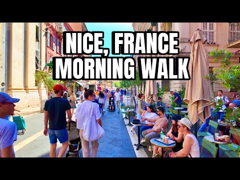 Nice France Morning Walking Tour  - 4K HDR 🇫🇷