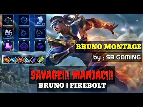 SAVAGE!!! MANIAC!!! | Bruno New Skin 🔥 FIREBOLT 🔥 | Gameplay by SB Gaming - Mobile Legends Bang Bang