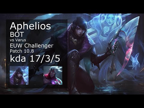 Aphelios ADC vs Varus - EUW Challenger 17/3/5 Patch 10.8 Gameplay