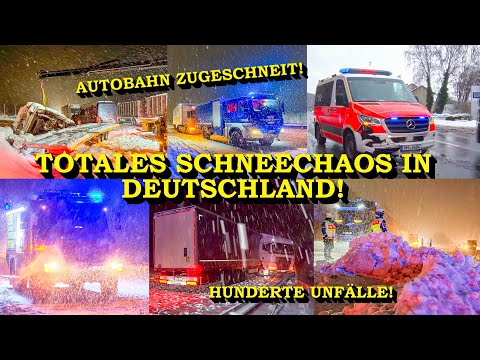 +++ TOTALES SCHNEE-CHAOS IN DEUTSCHLAND +++ HUNDERTE UNFÄLLE | AUTOBAHN ZUGESCHNEIT | GROSSEINSATZ