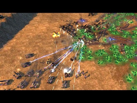 C&C3 Kane's Wrath GREAT FFA! GDI vs ZoCom on Tiberium Gardens 8 Way