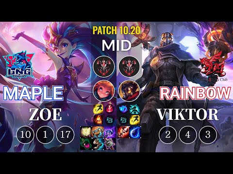 LNG Maple Zoe vs ahq Rainbow Viktor Mid - KR Patch 10.20