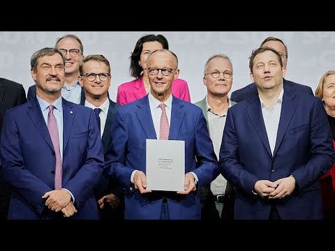 Video Thumbnail: Deutschlands Union und SPD unterzeichnen Koalitionsvertrag in Berlin