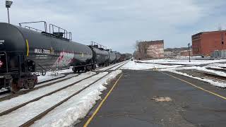 Csx yn2 at Springfield Union Station and Amtrak train arrived