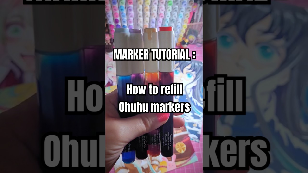 TUTORIAL: How to refill Ohuhu alcohol markers #ohuhu #markers #arttutorial #alcoholmarkers #art
