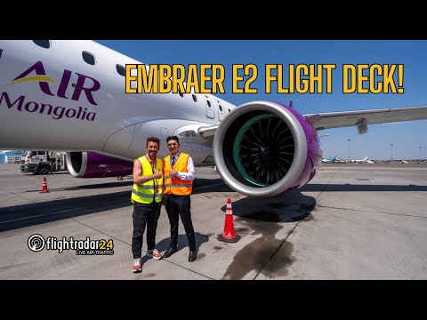 Flight deck on the Embraer E2 in Mongolia! (Hunnu Air to Almaty)