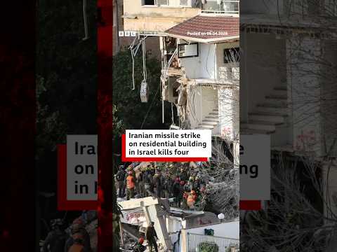 Four killed in Iranian missile strike on residential building in Haifa. #Israel #Iran #BBCNews