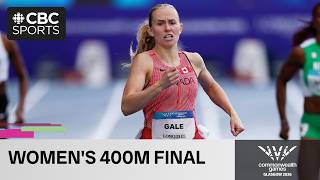 Canada's Lauren Gale competes in women's 400m final on Day 9 of 2026 Commonwealth Games